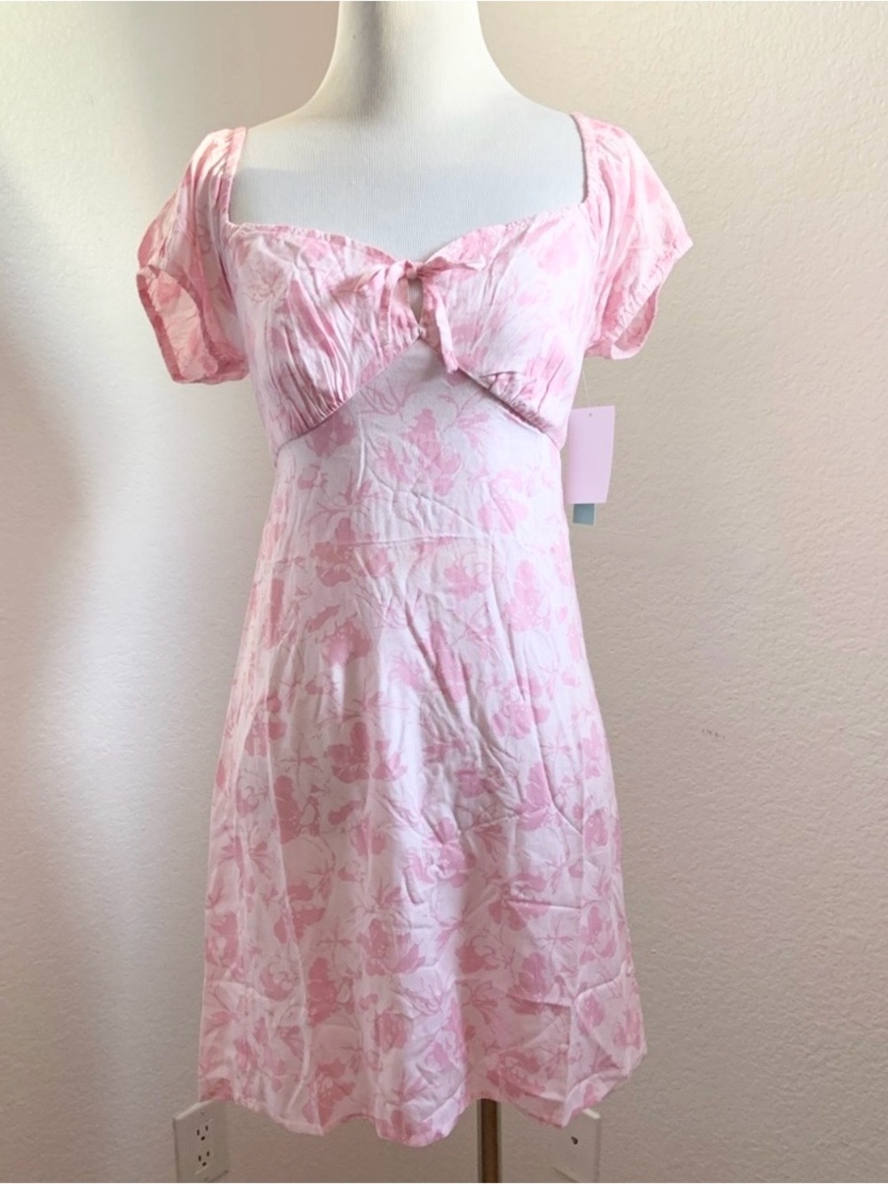 Abound Sundress Pink & White Floral Size S NWT